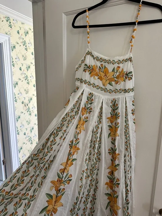 FARM Rio White Maxi Dress with Yellow Floral Print - Picture 4 of 6